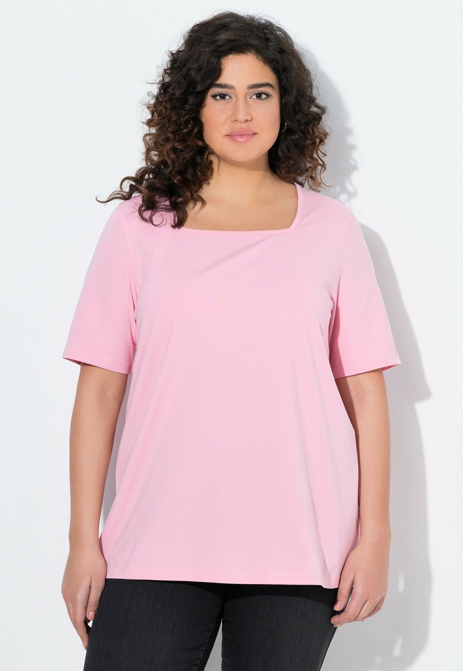 

Футболка Ulla Popken CARREE-AUSSCHNITT, Classic Pink/Pink, Розовый, Футболка Ulla Popken CARREE-AUSSCHNITT, Classic Pink/Pink