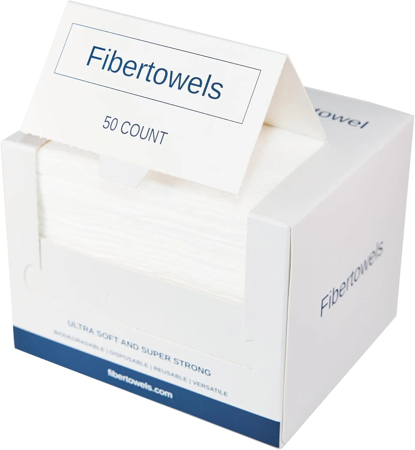 Салфетки для снятия макияжа Fibertowels 50 шт белый — фото 2
