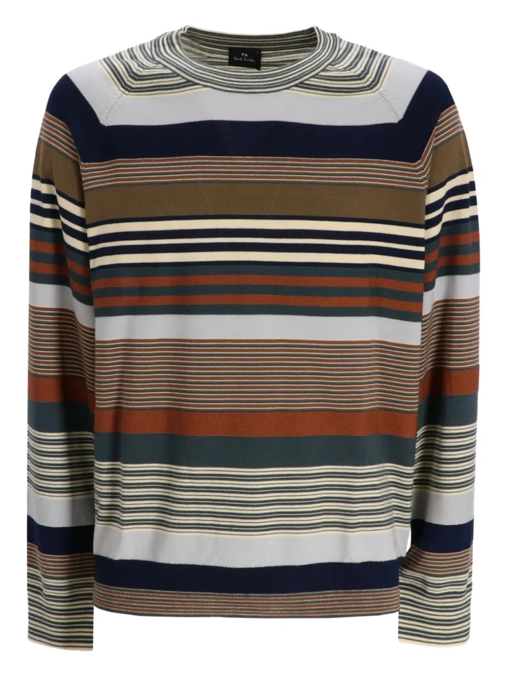 

Полосатый свитер с круглым вырезом Paul Smith, коричневый