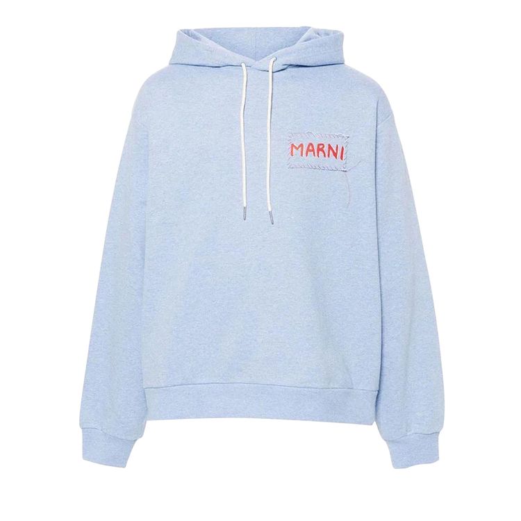 

Худи Marni Logo Printed Drawstring Hoodie Light Blue, синий