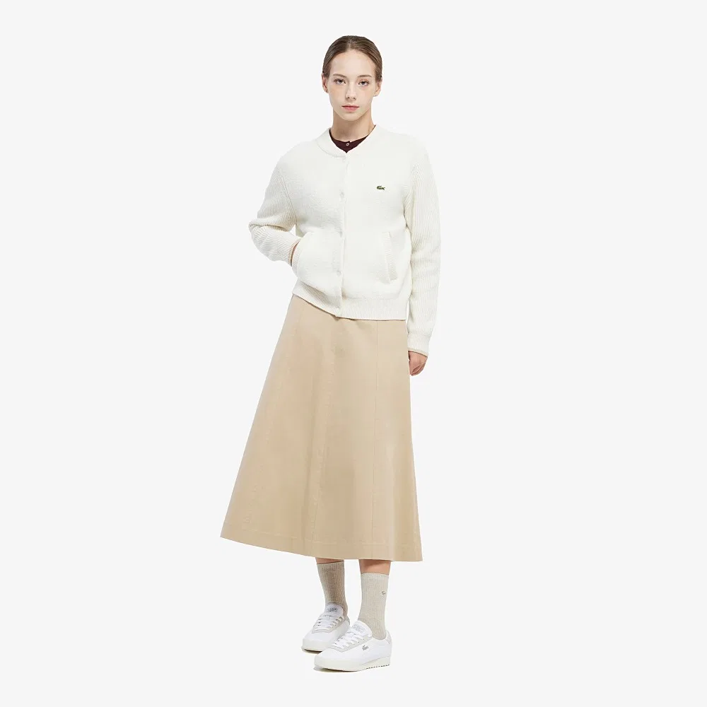 Юбка Lacoste чинос длинная клёш бежевая