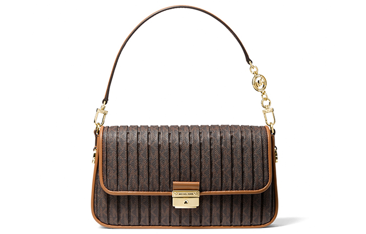 

MICHAEL KORS Брэдшоу кожаная сумка через плечо сумка-багет акорн браун