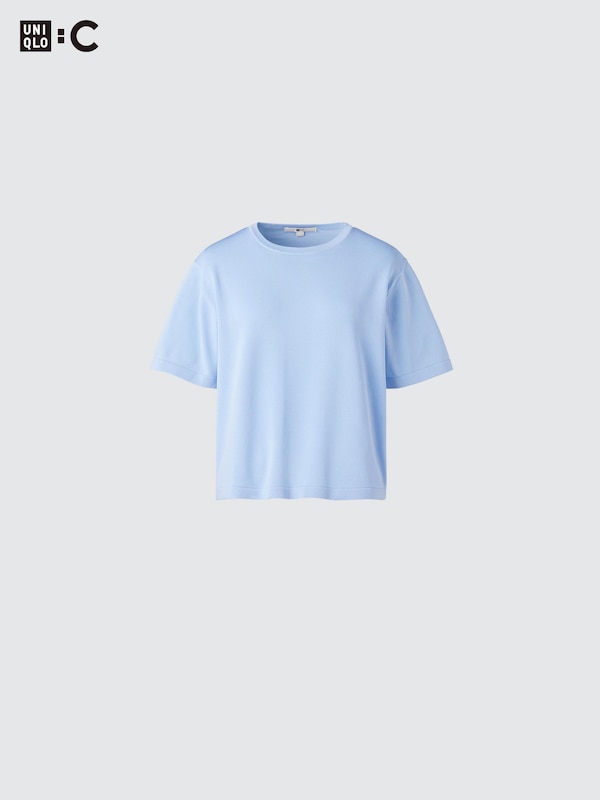 Вязаная футболка boxy Uniqlo, 09 black — фото 4