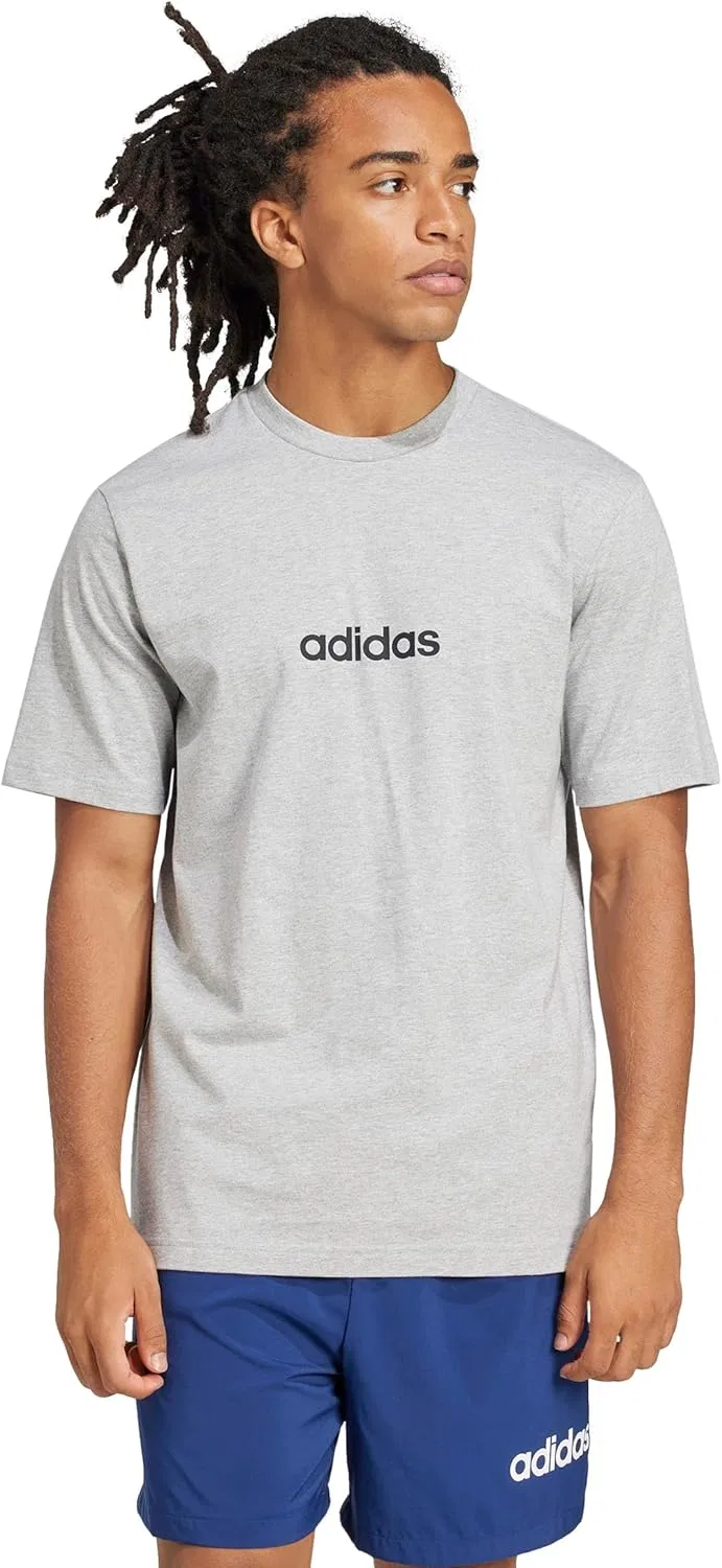 Футболка мужская Adidas Originals Linear Single Jersey, Medium Grey Heather/Black