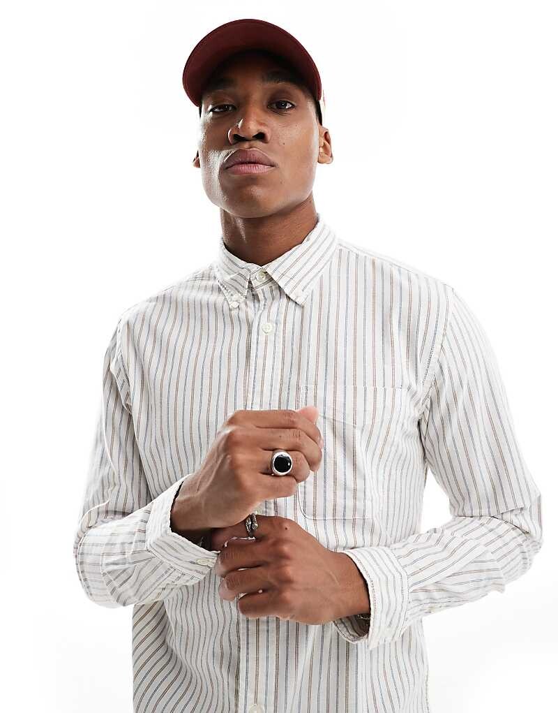 

Белая оксфордская рубашка в полоску Jack & Jones