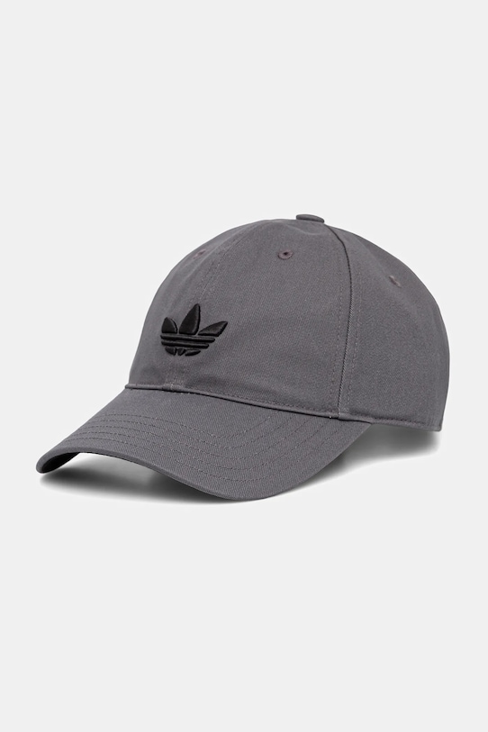 

Хлопковая кепка с козырьком Adidas Originals, серый