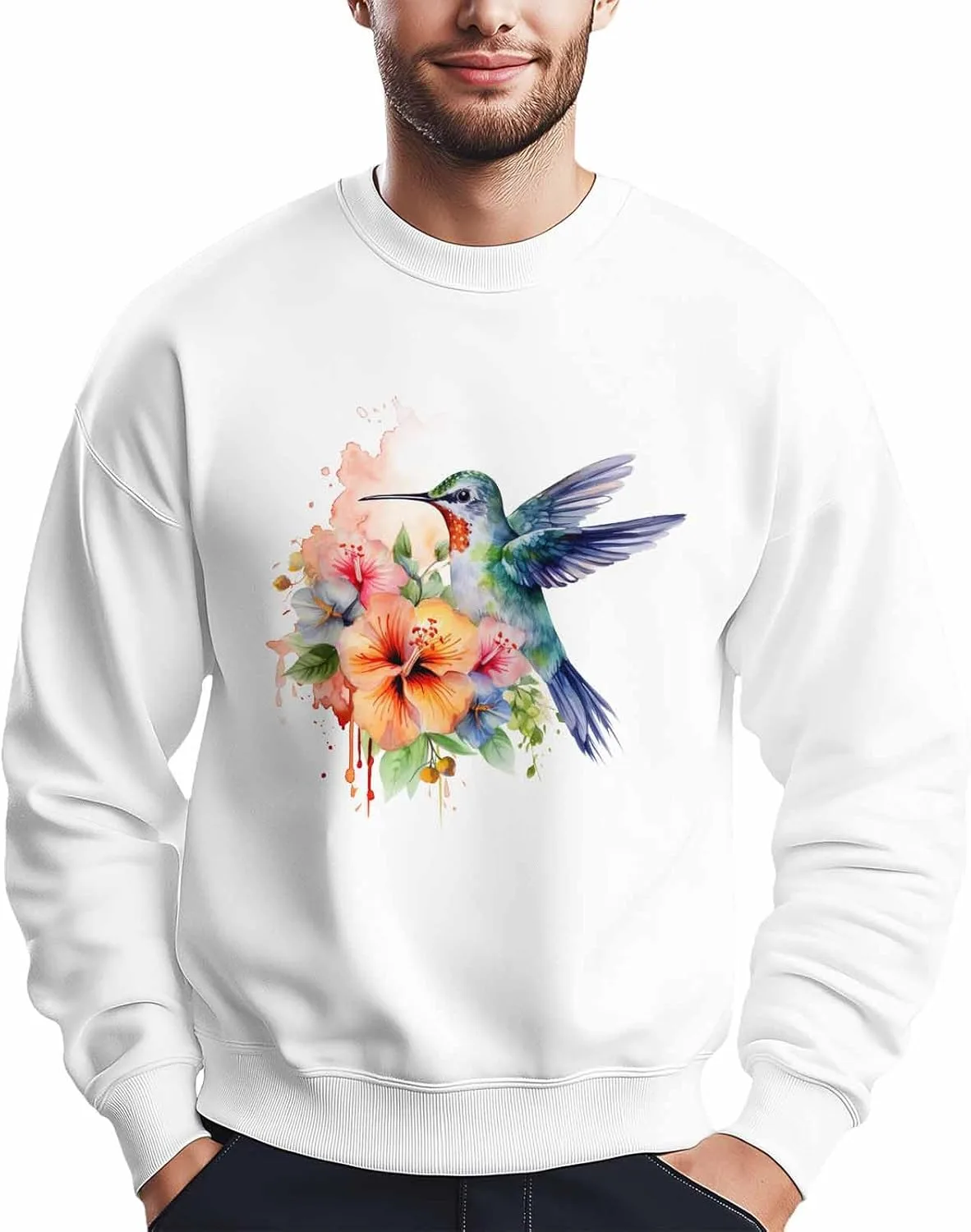 

Bemigo свитшот оверсайз с принтом цветов и колибри