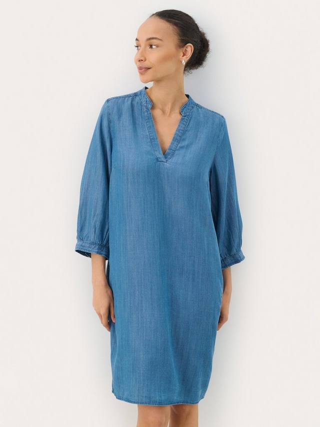 

Платье Maina с V-образным вырезом из денима Part Two, Mid Blue