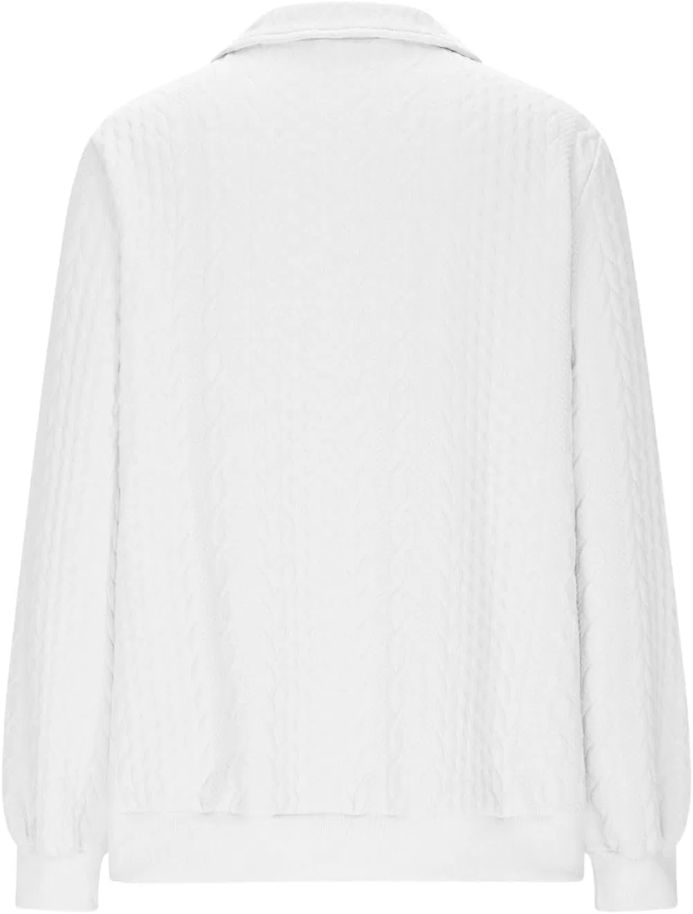 Женский свитшот Quarter Zip Collared, бренд Generic, цвет 1b-white — фото 3