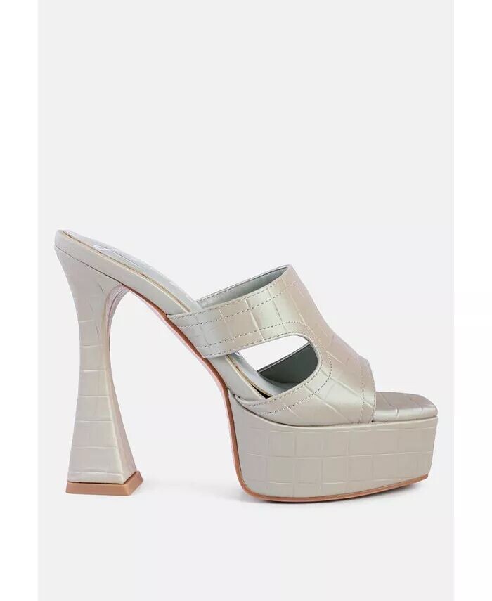 

босоножки PDA на платформе с крокодилом на высоком каблуке London Rag, зеленый