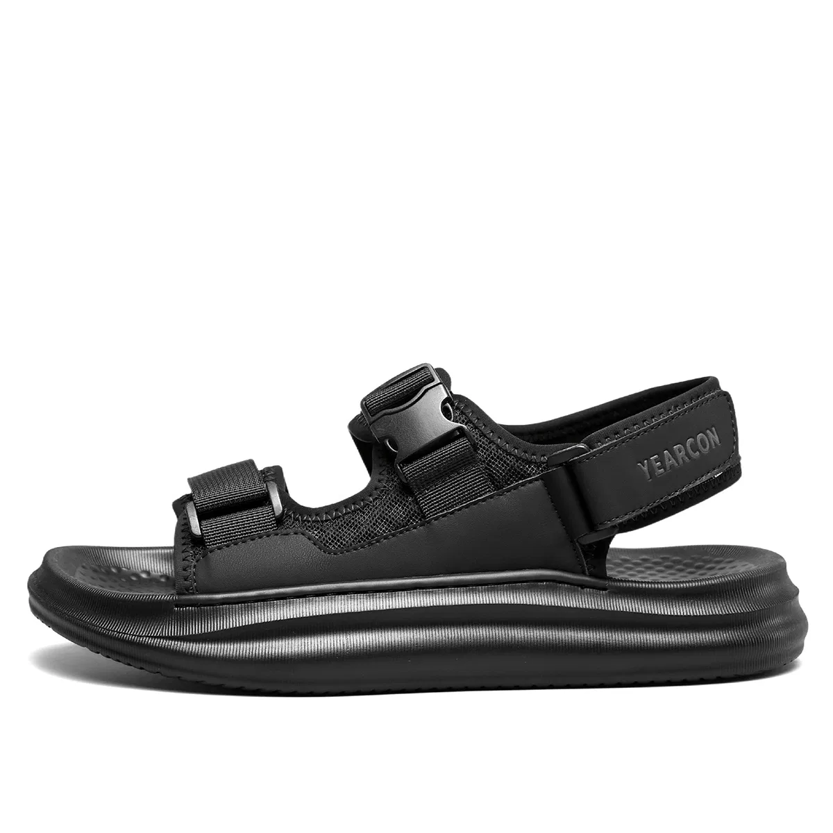 Пляжные сандалии из текстиля и кожзама YEARCON Black