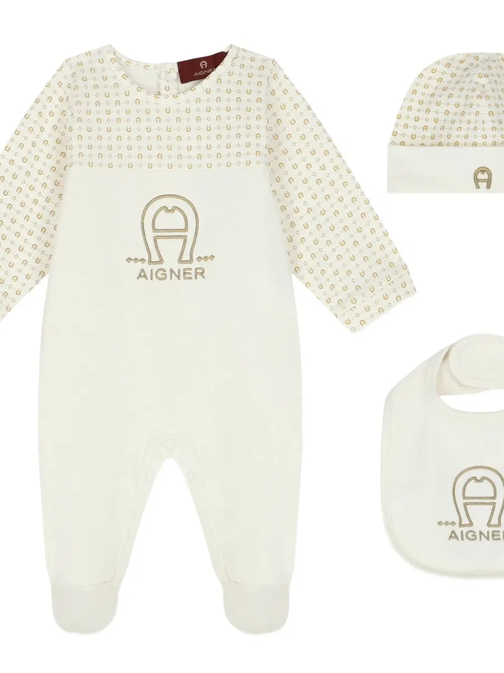 Комплект детского комбинезона с логотипом Aigner Kids, нейтральный — фото 2