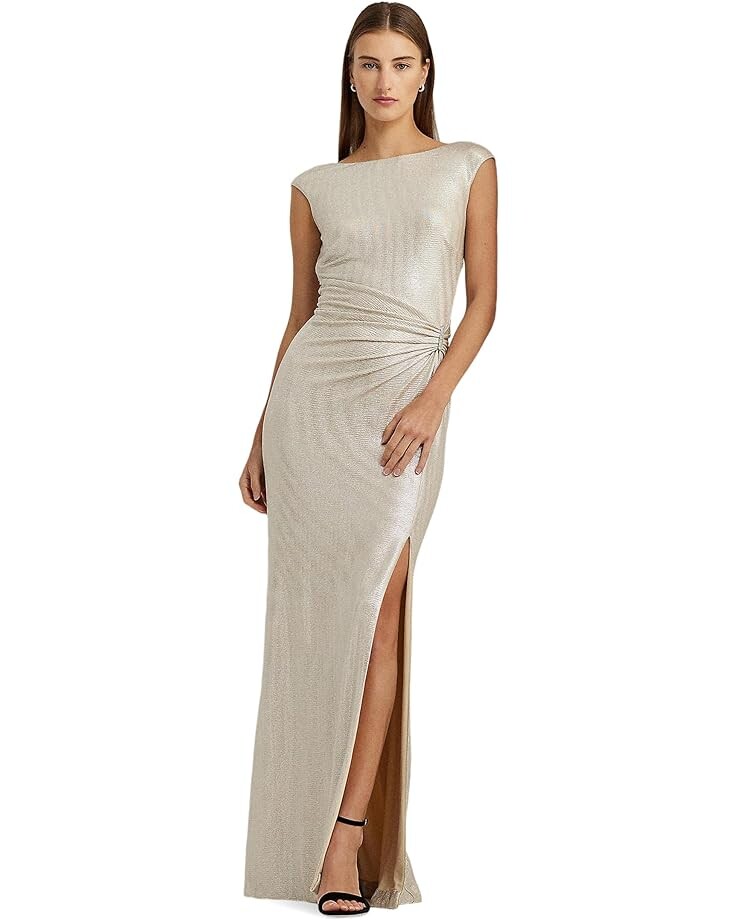

Платье LAUREN Ralph Lauren Metallic Sleeveless Gown, цвет Champagne/Silver