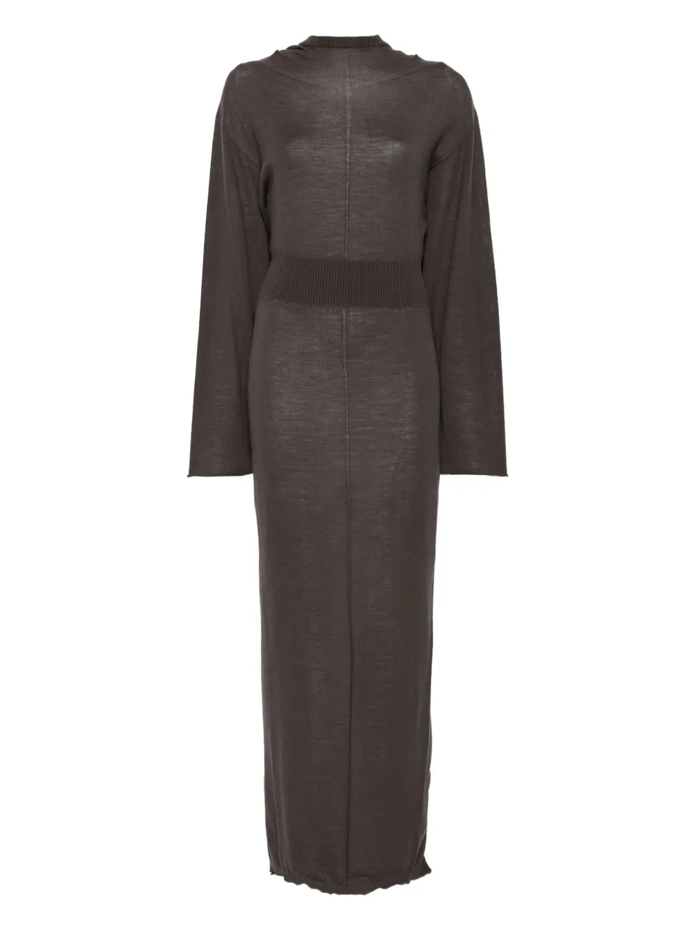 

Платье макси с длинными рукавами Rick Owens, коричневый