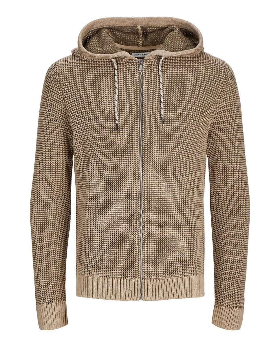 

Мужская толстовка структурированного трикотажа на молнии Jack & Jones, бежевый