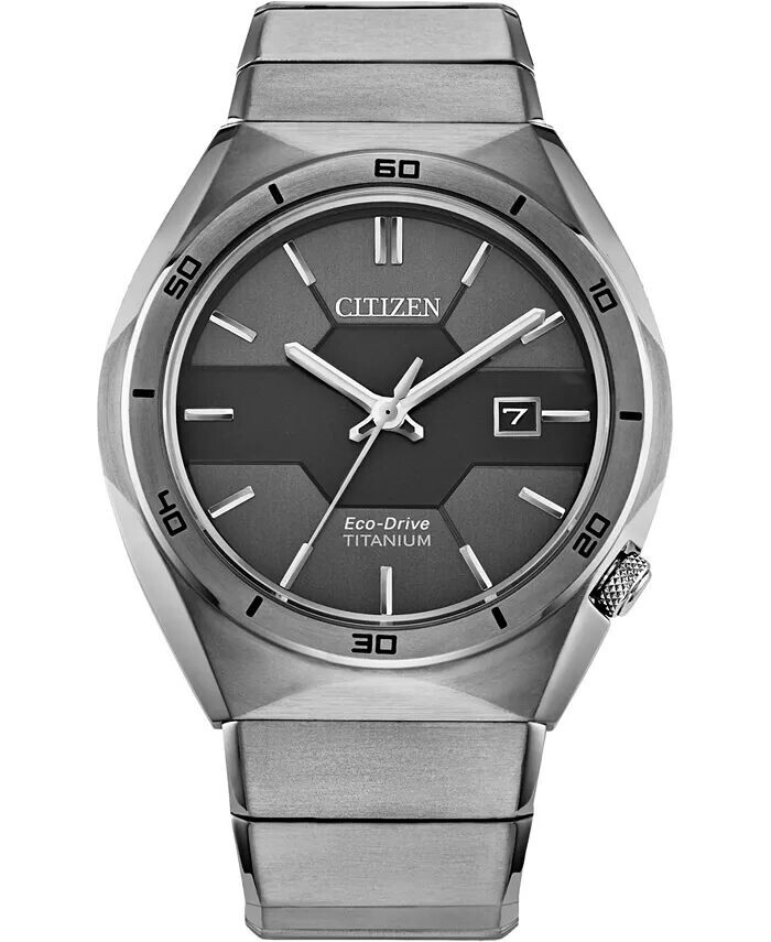 

Мужские часы Armor Eco-Drive серебристого цвета с титановым браслетом, 41 мм Citizen