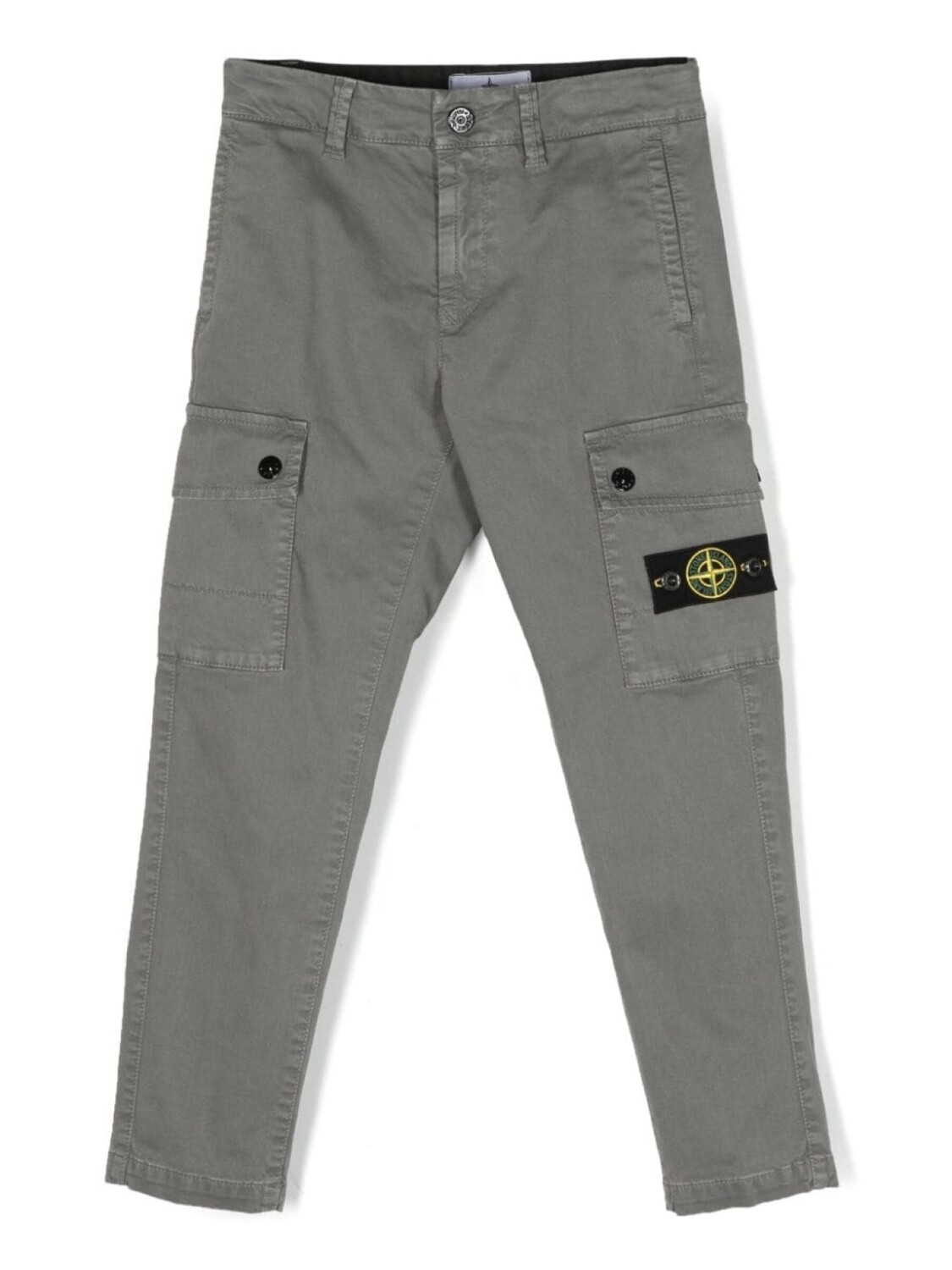 

Stone Island Junior узкие брюки карго с нашивкой Compass, серый