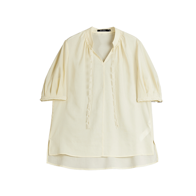 

ELLE Женская рубашка желтая с V-образным вырезом Moderate