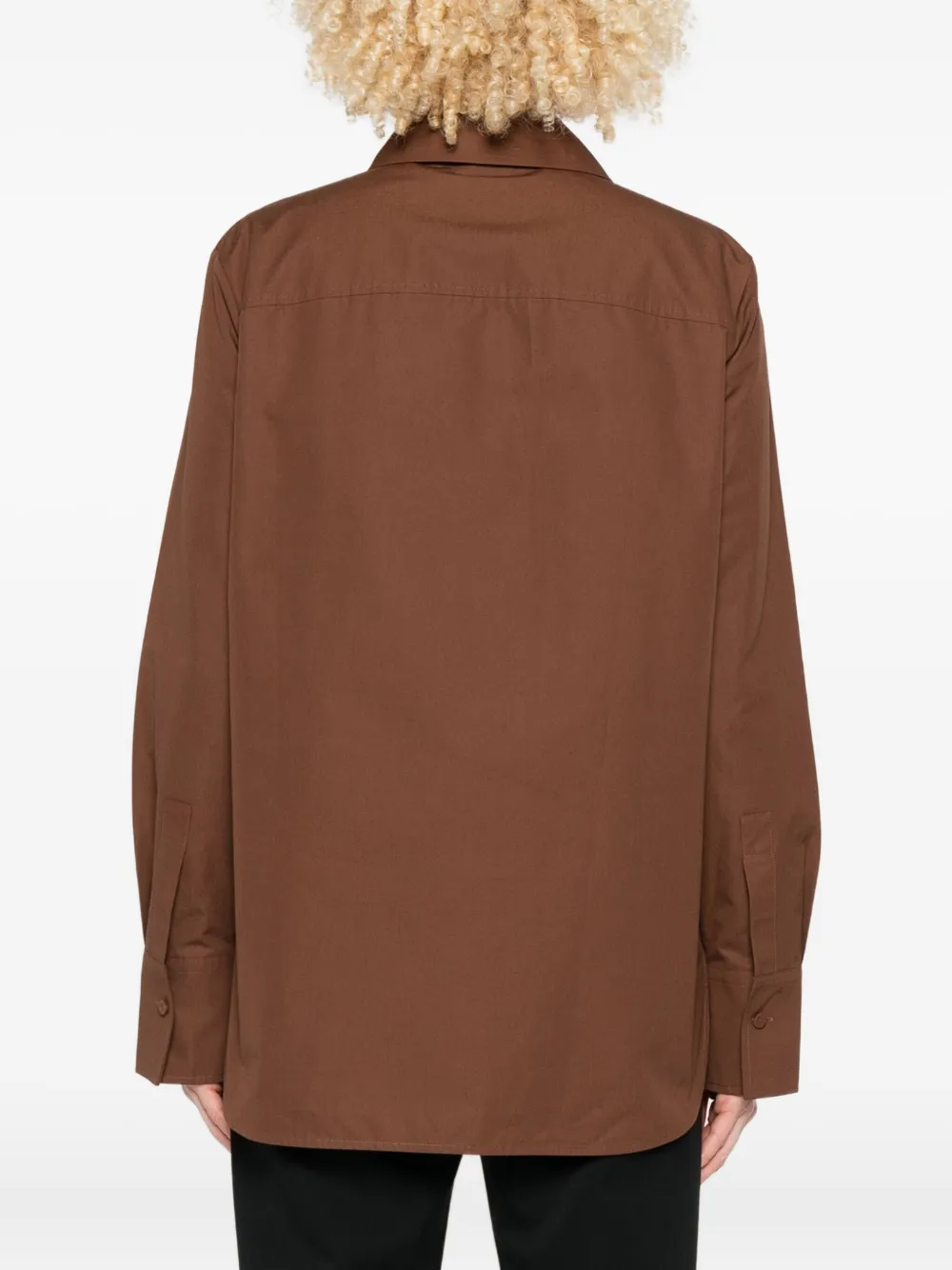 Рубашка с длинными рукавами на пуговицах JIL SANDER, коричневый — фото 4