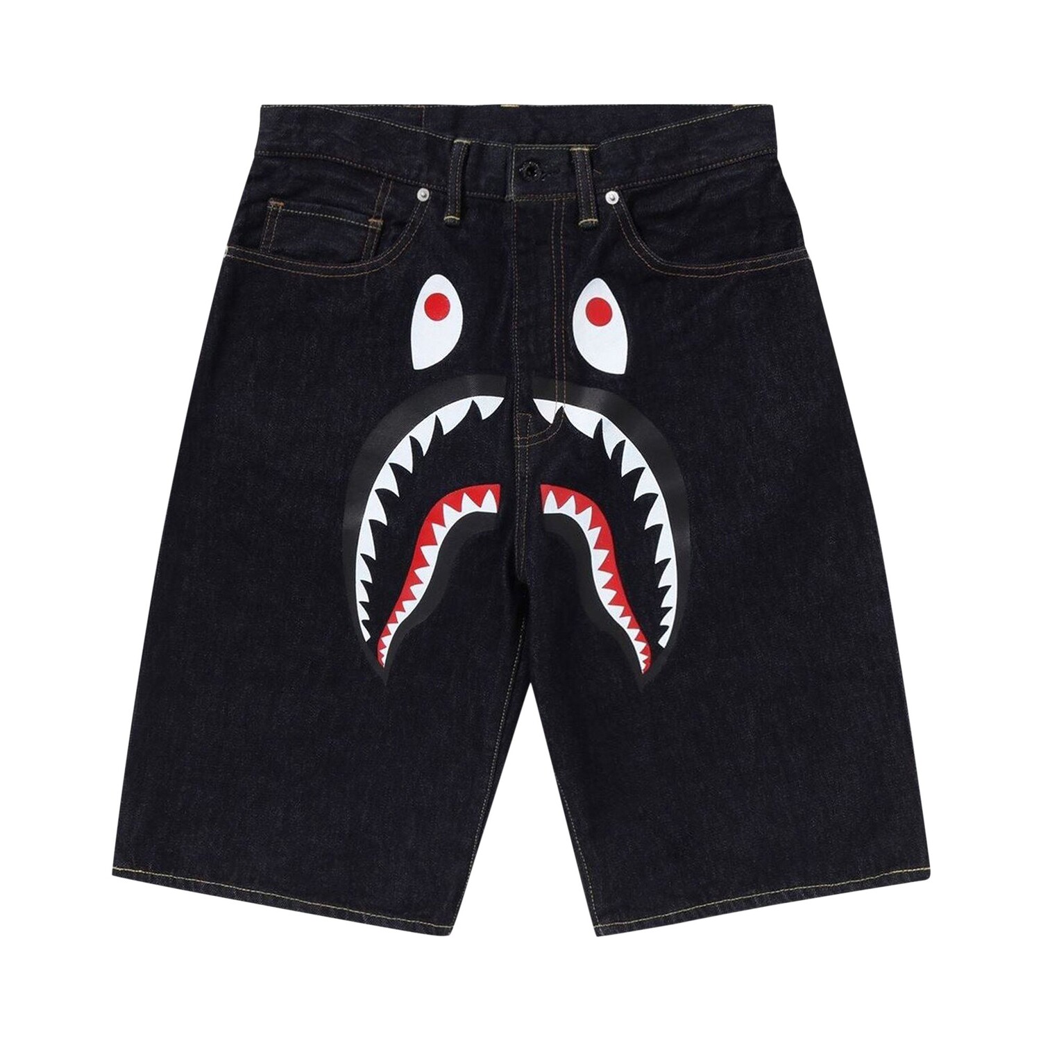 

Джинсовые шорты BAPE Shark, темно-синий/индиго