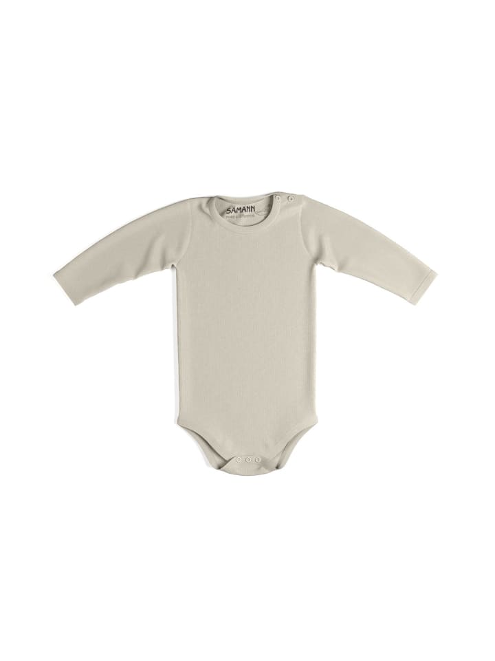 

Sämann Детский боди из 100% органического хлопка, застежки на кнопках, длинные рукава, ребристая текстура, цвет овсяного молока