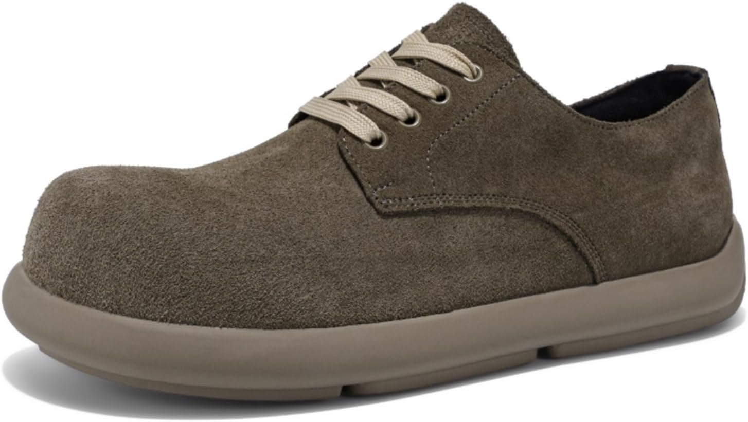 

Мужские замшевые повседневные туфли широкого размера - противоскользящие, с мягкой подошвой, легкие, для городской езды и активного отдыха, подошва с текстурированным протектором Lshwcift, серый