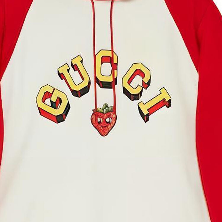 Толстовка Gucci Классическая, премиальный дизайн, красно-белая — фото 4
