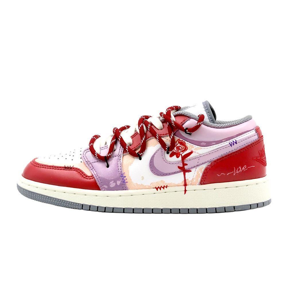 

Jordan Air 1 Crimson Rose нескользящие амортизаторы низкие детские баскетбольные кроссовки red для подростков