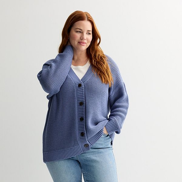 

Кардиган с открытой вязкой Plus size Sonoma Goods For Life, Harper Blue