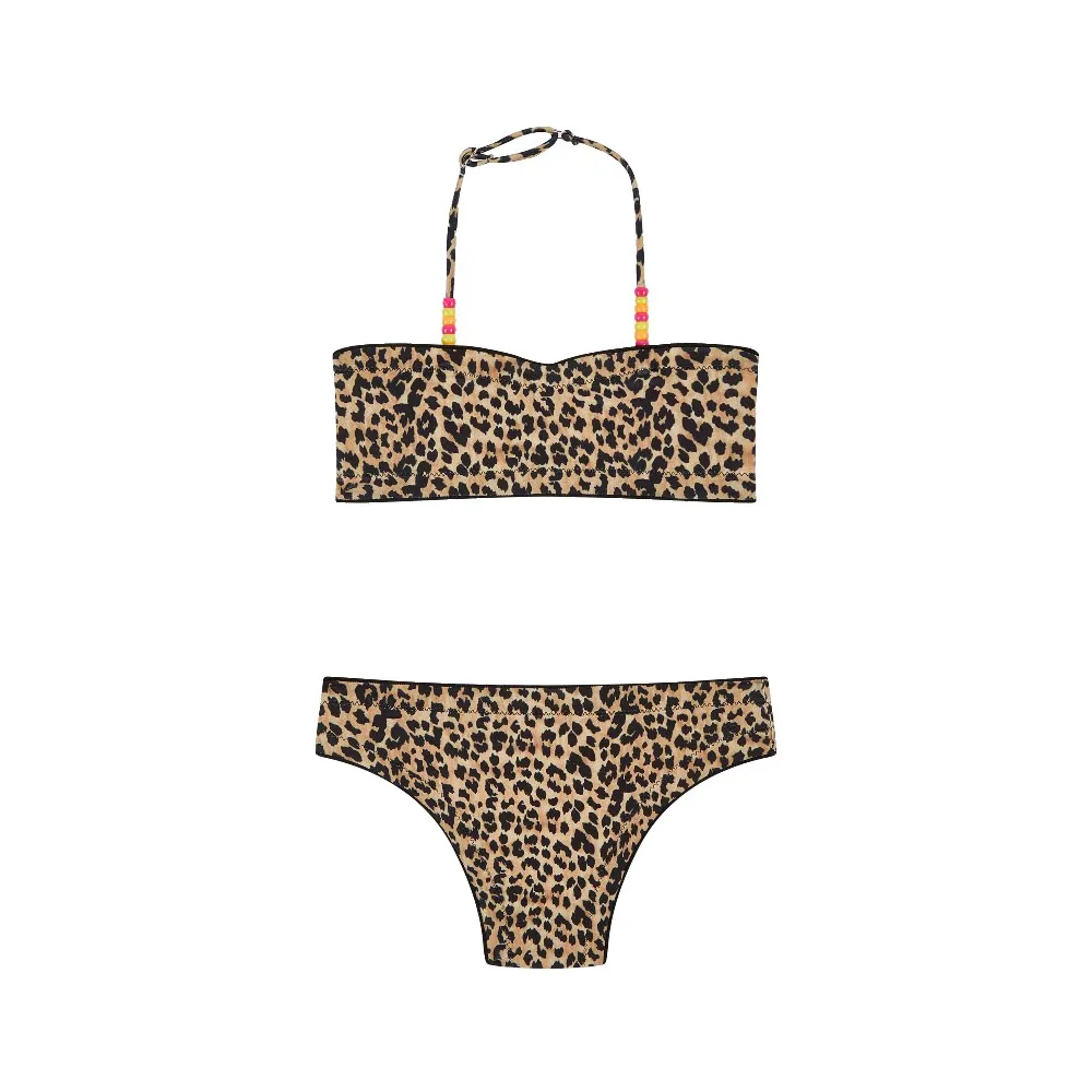 

Мини-накидка Sundek Coral в сочетании со сладким бикини с леопардовым принтом, коричневый