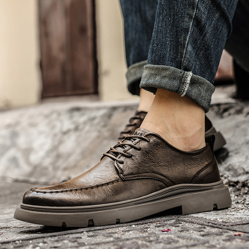Dunnu Мужские повседневные туфли черные и хаки, цвет Khaki — фото 4