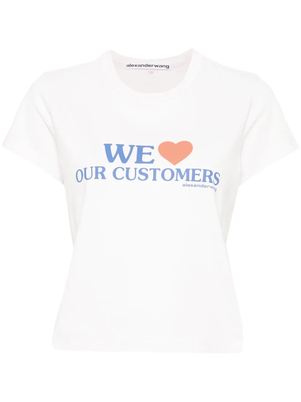 

Укороченная футболка с надписью Alexander Wang, розовый