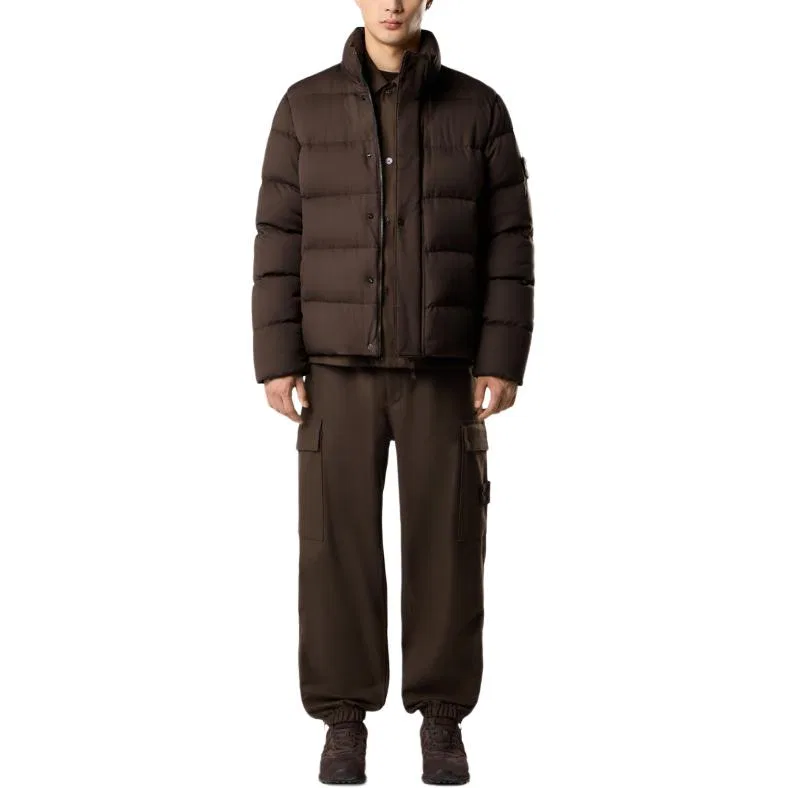 Пуховик STONE ISLAND темно-коричневый — фото 4