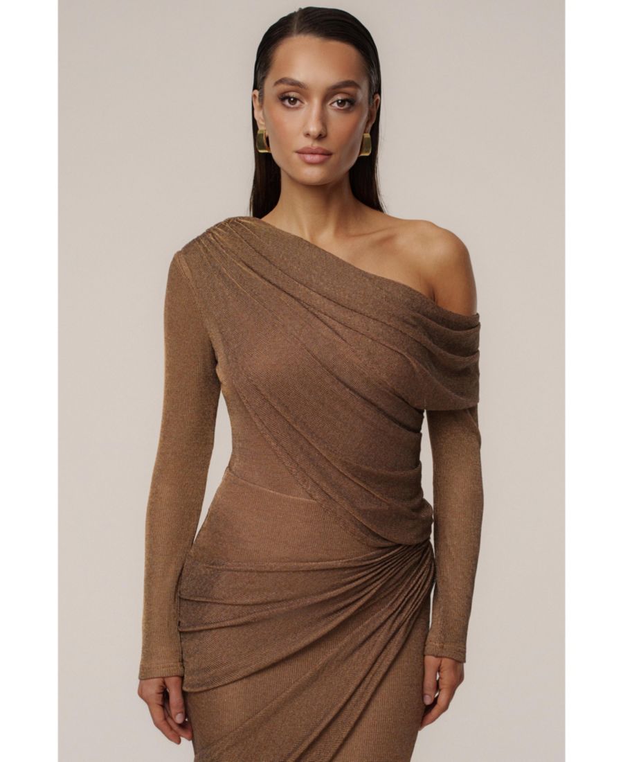 

Женский роскошный металлизированный боди JLUXLABEL, Brown