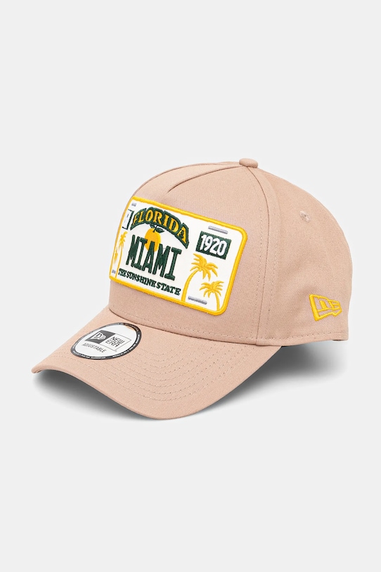 

Хлопковая кепка с козырьком New Era, бежевый