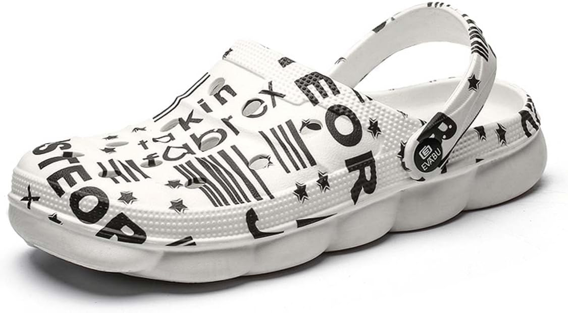 

HYDLONGR Мужские и женские легкие сандалии для сада с плоской подошвой, дышащие, быстросохнущие пляжные шлепанцы, нескользящие сабо и мюли, белый