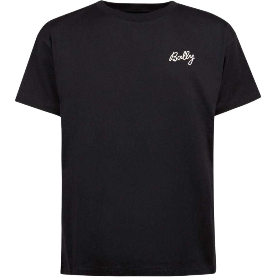 

Футболка из органического хлопка с вышитым логотипом BALLY, черная