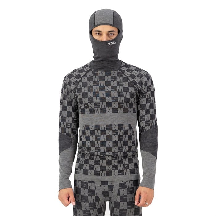 

Бесшовный топ Ascender из мериносовой шерсти с капюшоном и длинными рукавами - мужской Mons Royale, Dried Sage/Black