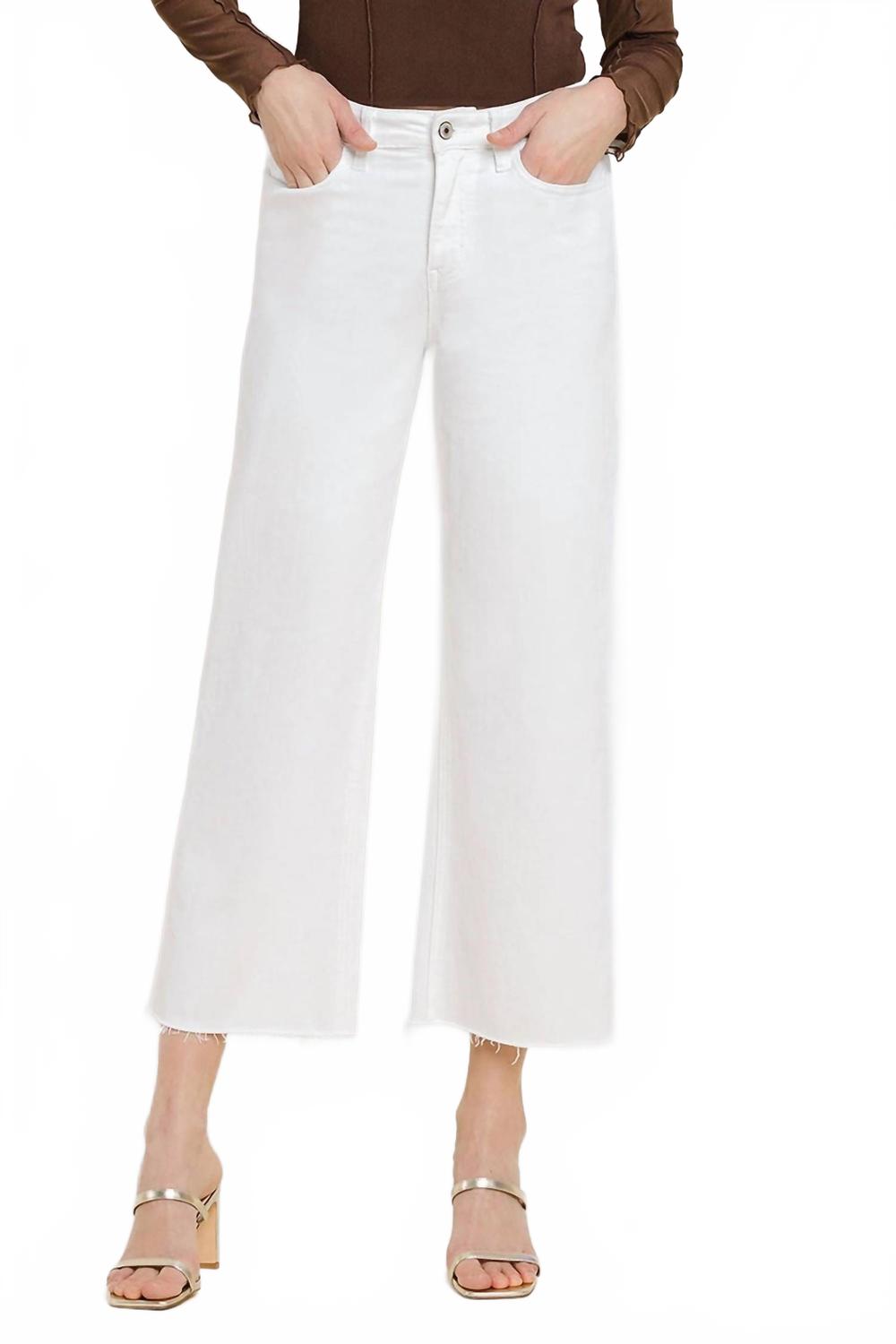 

Белые джинсы-кюлоты укороченные с высокой посадкой VERVET BY FLYING MONKEY