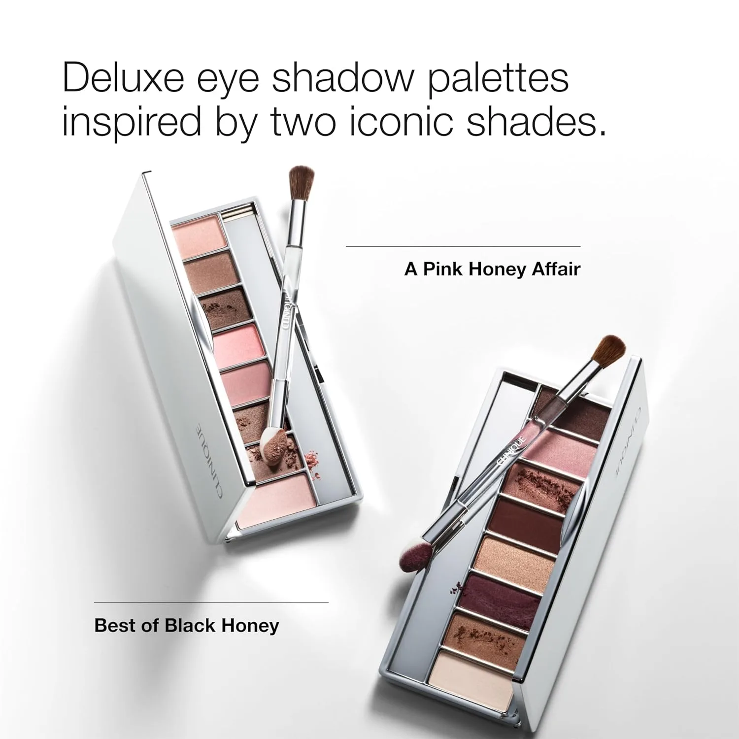 Палетка теней для век Clinique All About Shadow, 8 шелковистых оттенков с возможностью наслаивания | Черный медовый, Розовый и Нюдовый медовый | Подходит для чувствительной кожи вокруг глаз, A Pink Honey Affair — фото 2