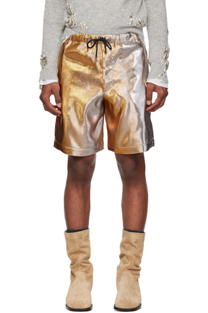 

Золотые шорты из ламе Dries Van Noten