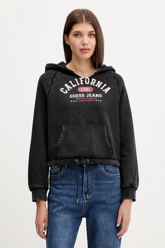 

Хлопковая толстовка Guess Jeans, черный