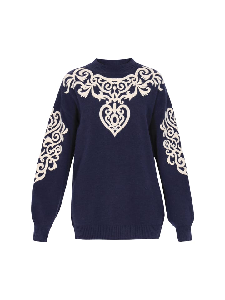 

Женский свитер темно-синего цвета usha FESTIVAL