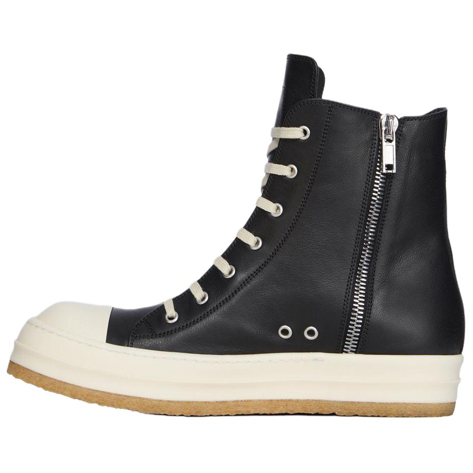 RICK OWENS Кроссовки High Top для скейтбординга из кожи RO, женские, черные — фото 3