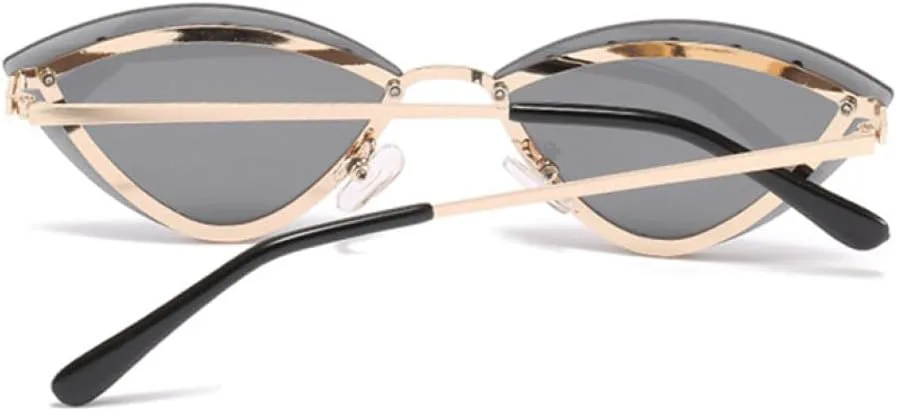 

Женские солнцезащитные очки без оправы с бриллиантами, металлическая оправа, «кошачий глаз», винтажные очки, женские очки с защитой от УФ-излучения UV400 LANGSER, 1