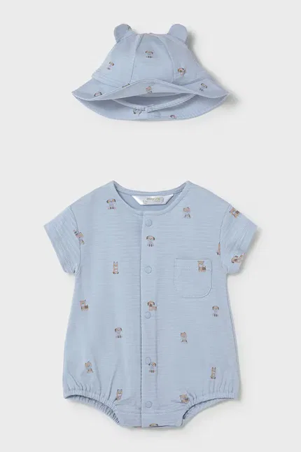Комбинезон с шапочкой синий, Mayoral Newborn