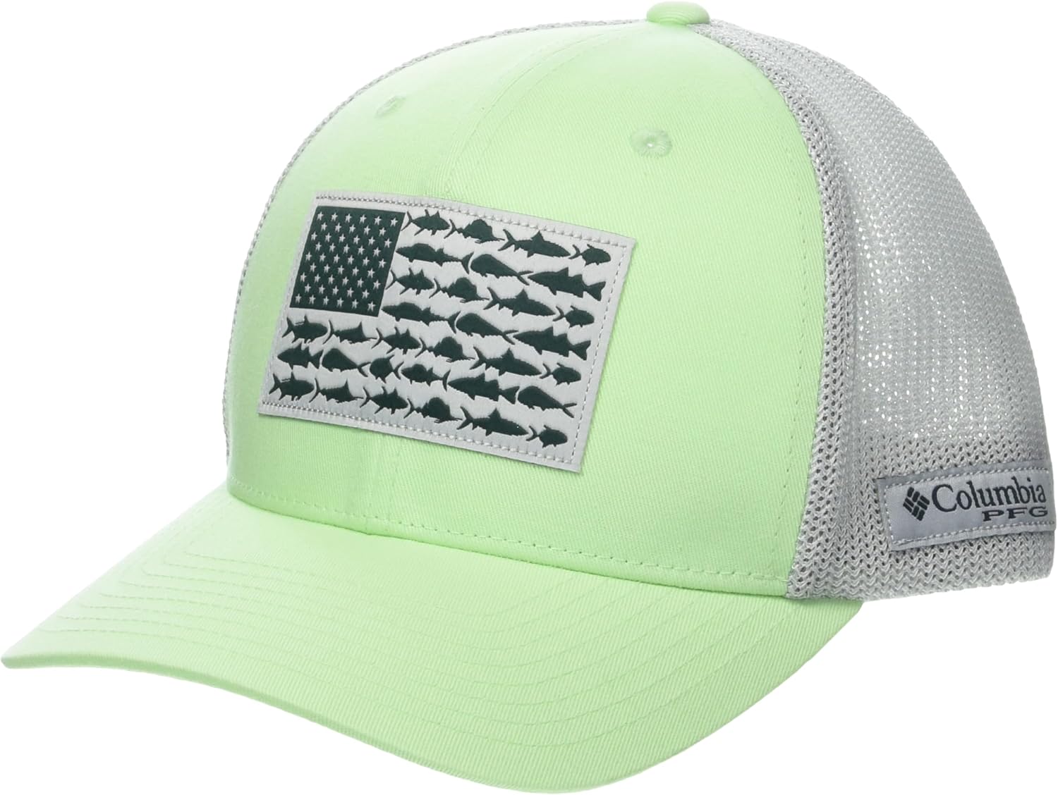 

Бейсболка Columbia Unisex для взрослых PFG с сеткой, Key West/Cool Grey/Us Fish Flag