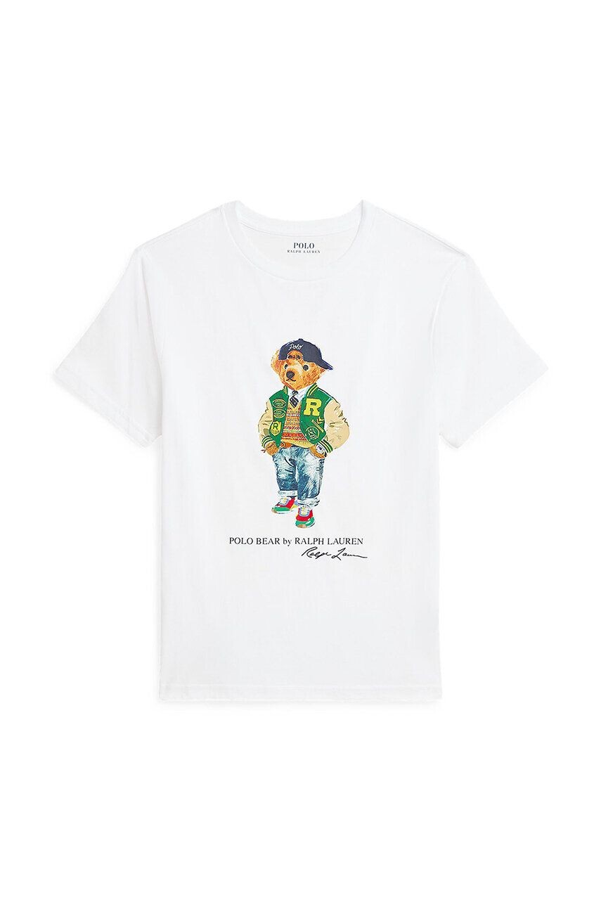 

Детская хлопковая футболка Polo Ralph Lauren, белый