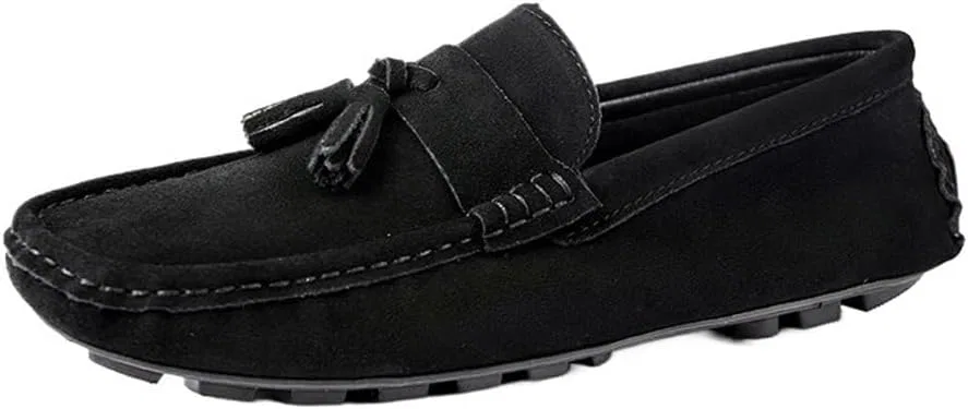 Лоферы замшевые мужские Tassel Loafers, Black UOPYNE