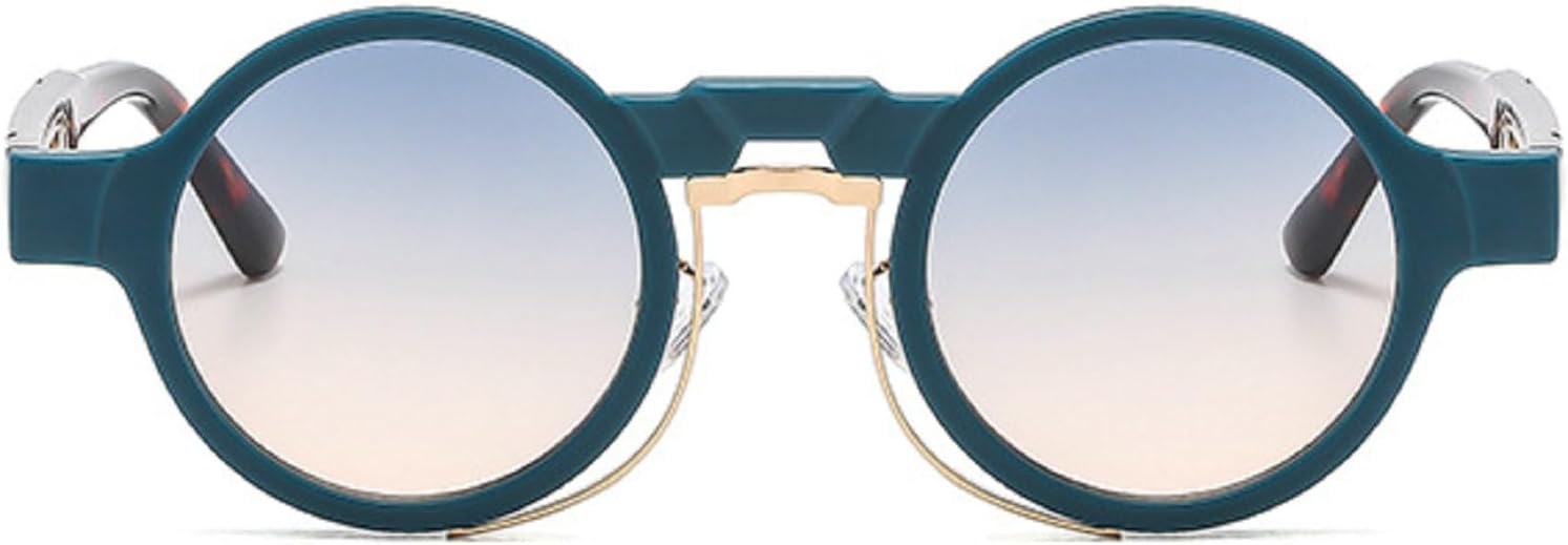 

Маленькие круглые солнцезащитные очки в стиле ретро-панк с градиентным переходом цвета, защита от ультрафиолета UV400, модные солнцезащитные очки для женщин и мужчин в стиле хиппи mincl, Blue